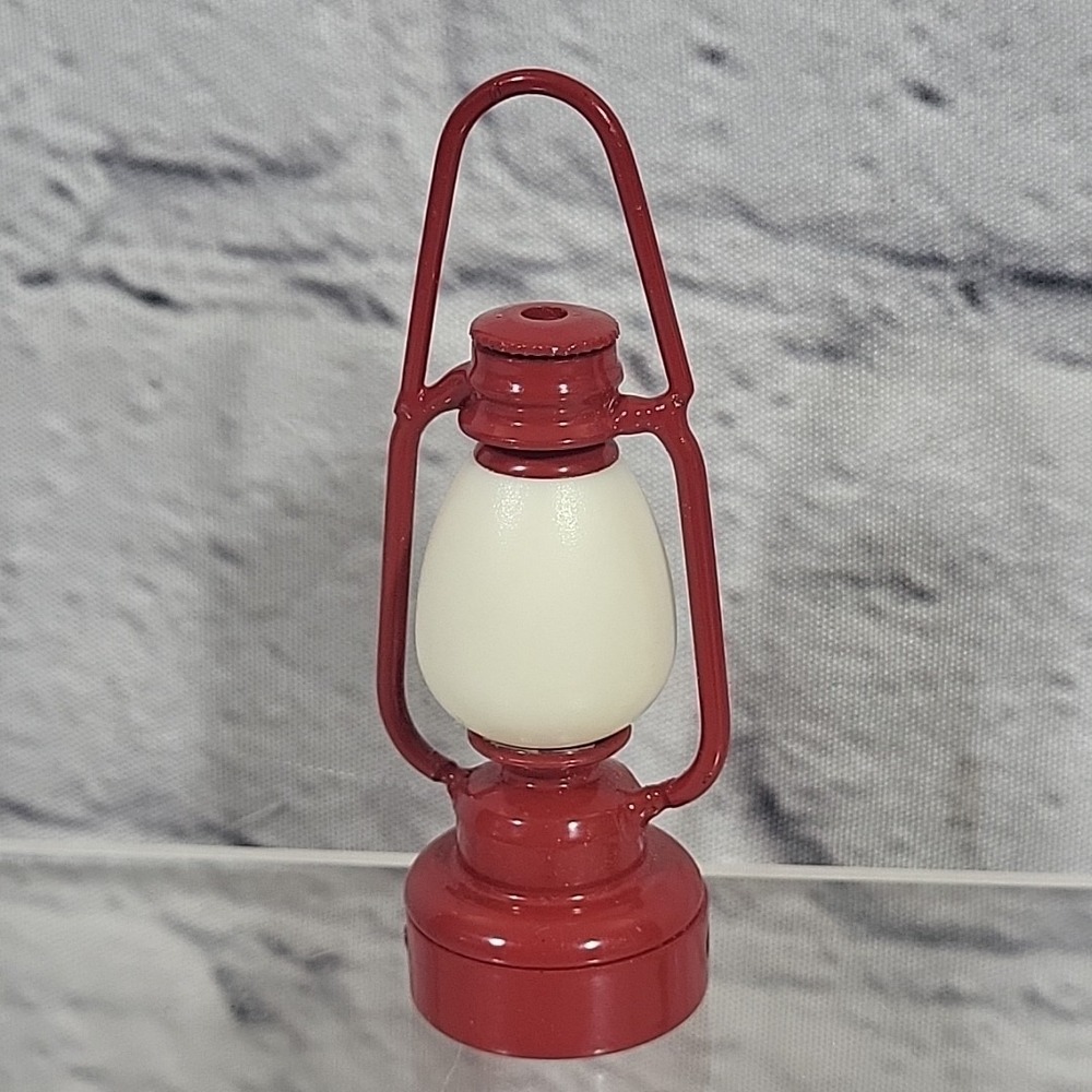Miniature Hurrican Lamp Red Working Lantern Doll Scale For Camping Farm